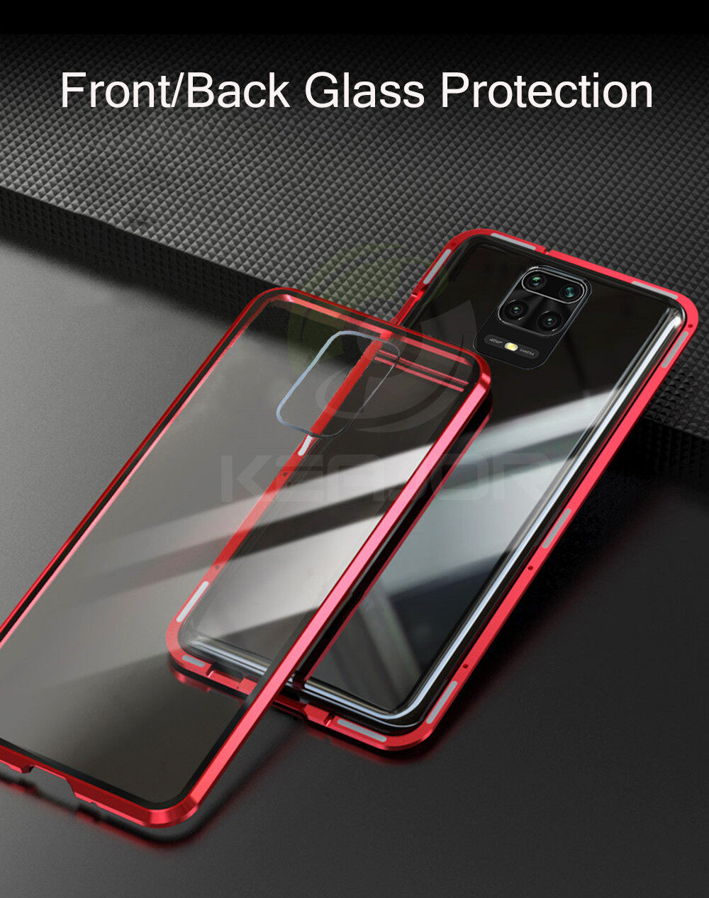 For Redmi Note 11/11s/Note 11 Pro 5G/Xiaomi 11T/11T Pro/redmi Note 10 4G/10s/Redmi Note 10 Pro/Redmi Note 9/Note 9s/Note 9 Pro Metal Case Two-sided Tempered Glass Casing Phone shell 360 Full Cover Case For Xiaomi