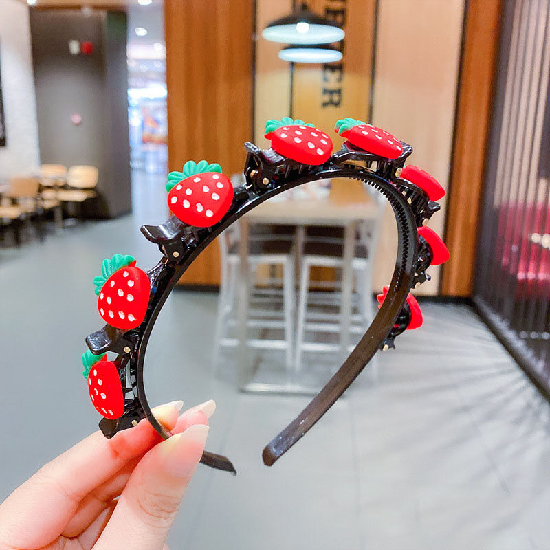 Cute Colorful Flower Girls Hair Band Strawberry Bow Hair Hoop Children Headwear Kids Hair Accessories Hair Clip Hairbands
