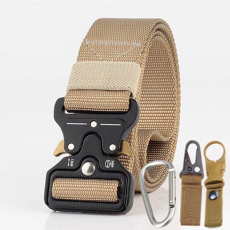Tactical Belt Heavy Duty Webbing Nylon Belts with Cobra Metal Buckle
