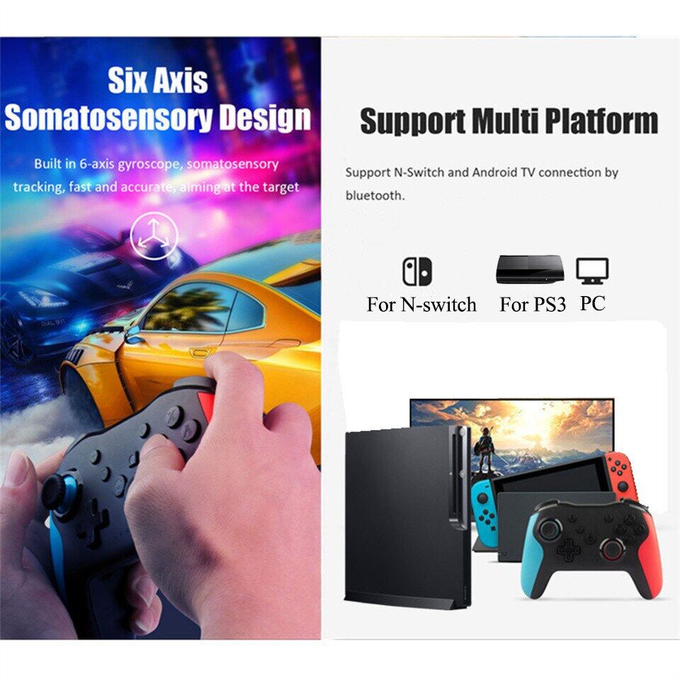 YLW NS009 Bluetooth Game Controller Wireless Gamepad For Nintendo Switch Controller PS3 PC Windows 7 10 Dual Vibration Joystick Smartwatches