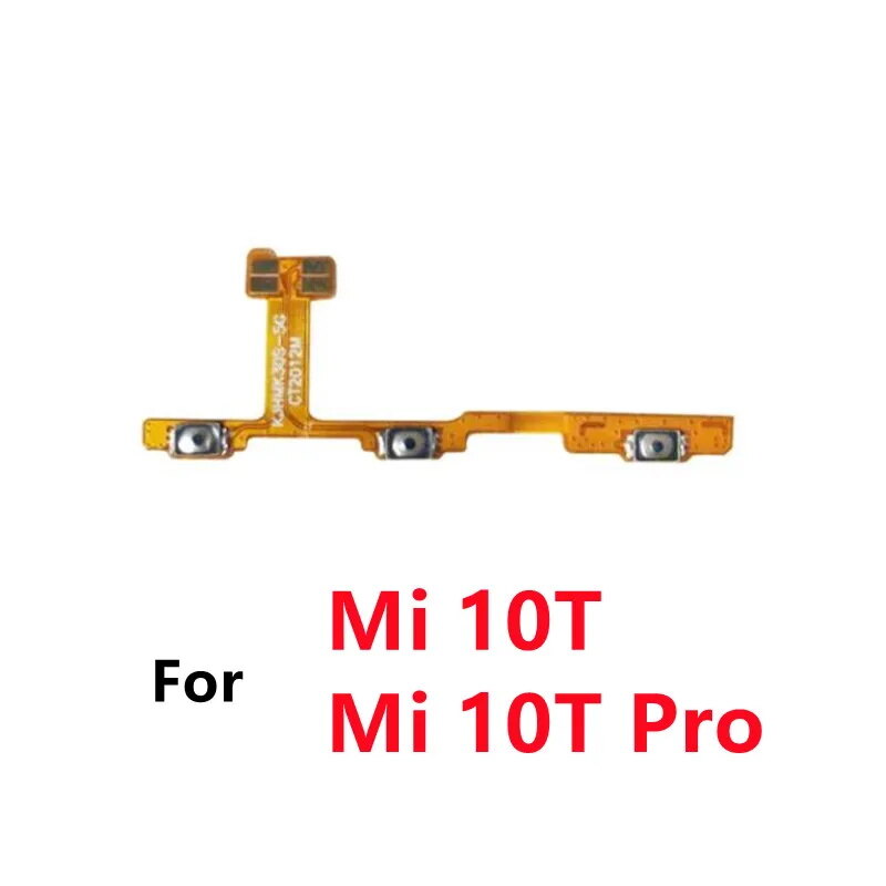 Power Volume Flex Cable For Xiaomi Mi 10T Mi10 T Pro Switch Volume Side Buttons Key Flex Cable Ribbon Replacements Parts