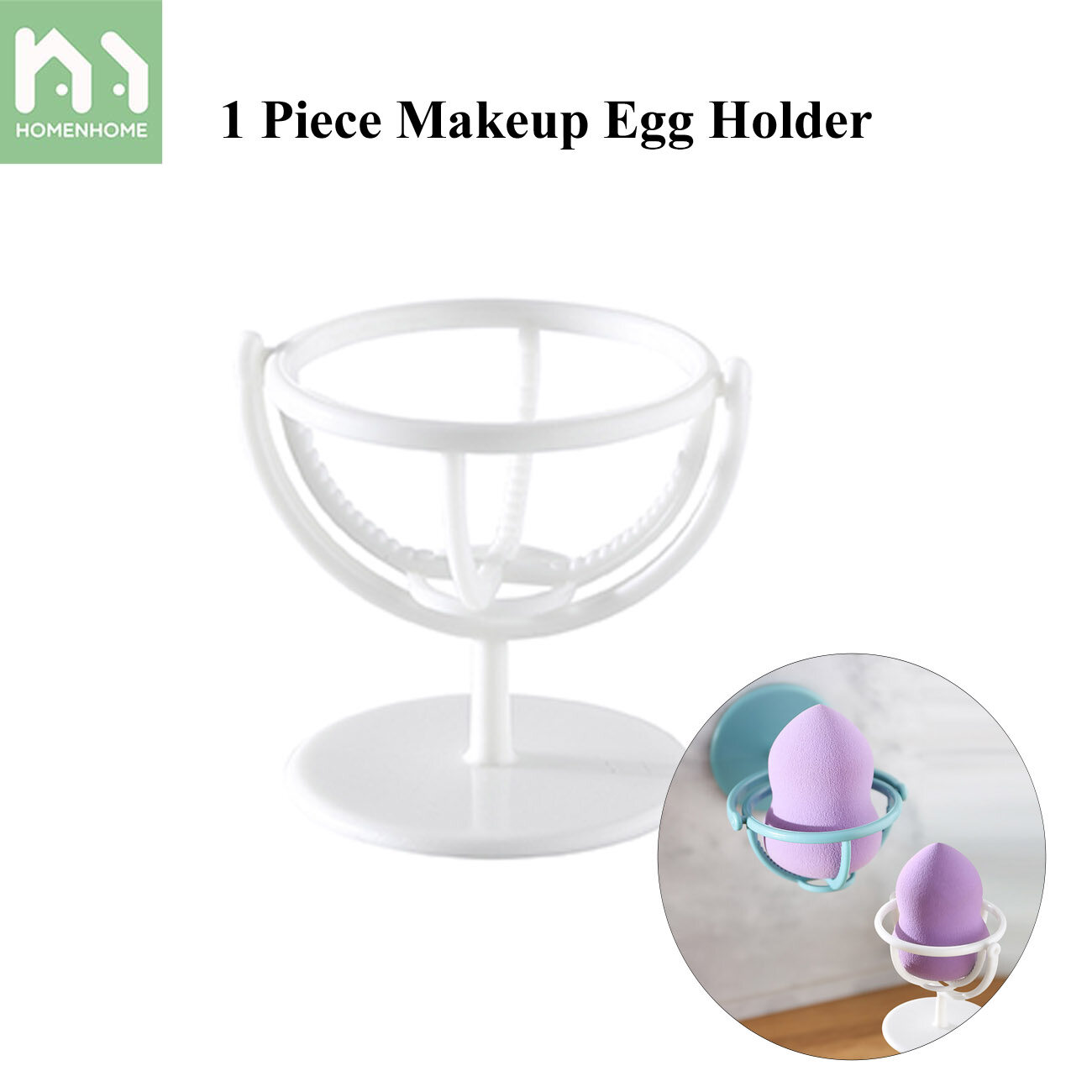 Homenhome Rotating Powder Puff Holder Makeup Egg Holder Powder Puff Holder Wall Hanging Makeup Egg Holder