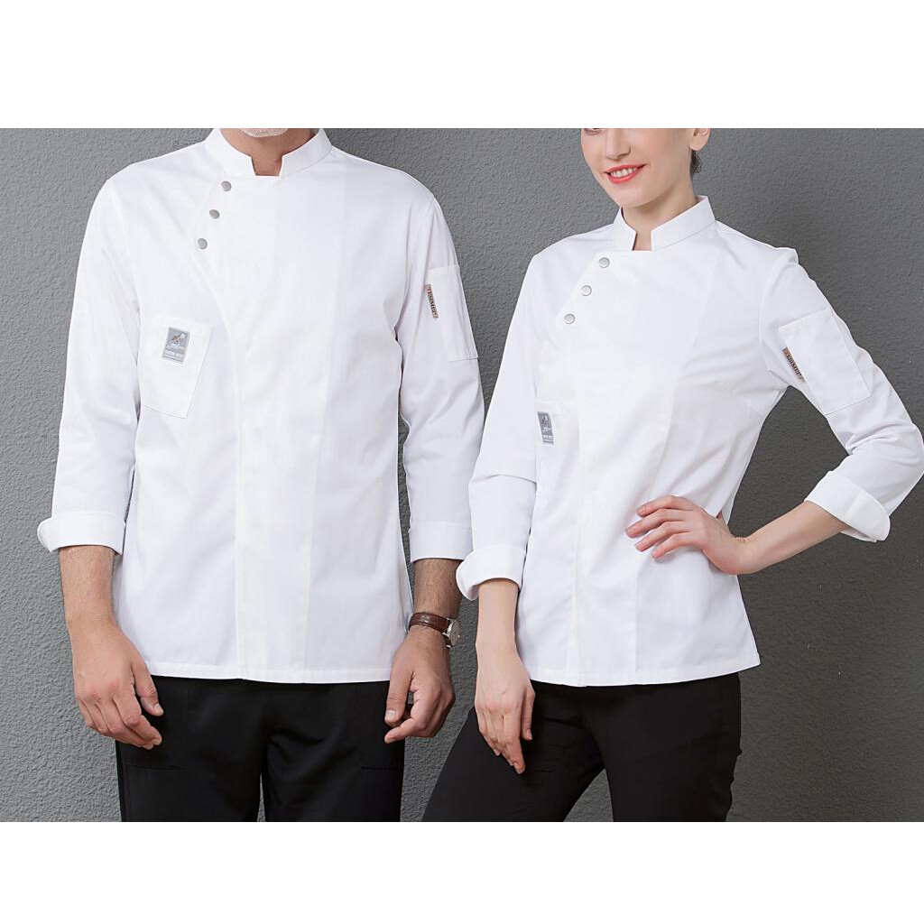 Baoblaze Áo Khoác Đầu Bếp Nam Nữ Áo Sơ Mi Dài Tay, Đồng Phục Bảo Hộ Nhà Bếp