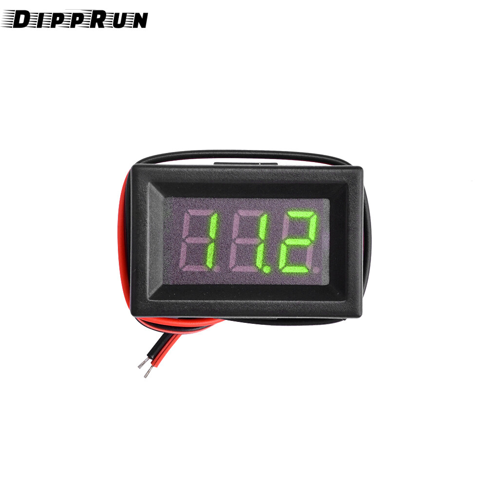 DIPPRUN 0.36 Inch DC 30V Digital Voltmeter Voltage Tester Gauge LED Display 3-wire Volt Meter for Car Motor Panel Mount