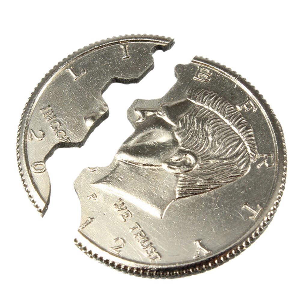 FOO Magic Close-Up Street Trick Bite Coin Bite And Restored Half Dollar illusion