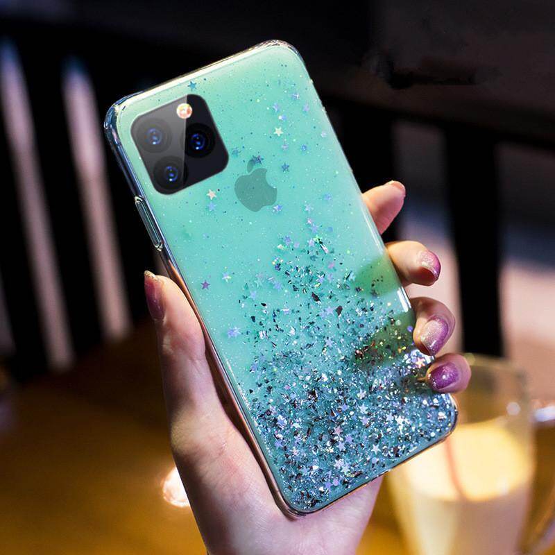 TOPZERO Ốp Lưng Điện Thoại Ngôi Sao Lấp Lánh Sang Trọng Cho iPhone 12 Pro Max iPhone 12 Mini iPhone 7 8 Plus 6 6S Plus 11 Pro Ốp Lưng Silicon Lấp Lánh Mềm Cho iPhone 11/11 Pro Max XS Max X XS XR