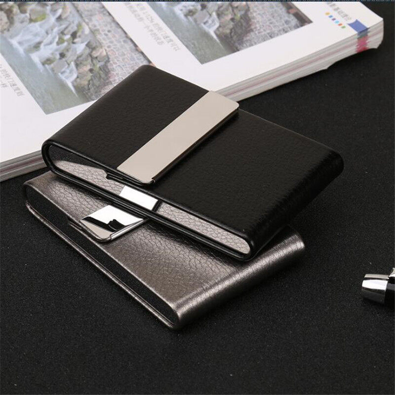Big Capacity Stainless Steel Business Name Card Holder Fashion Unisex Visit Card Case Metal Wallet Solid Box