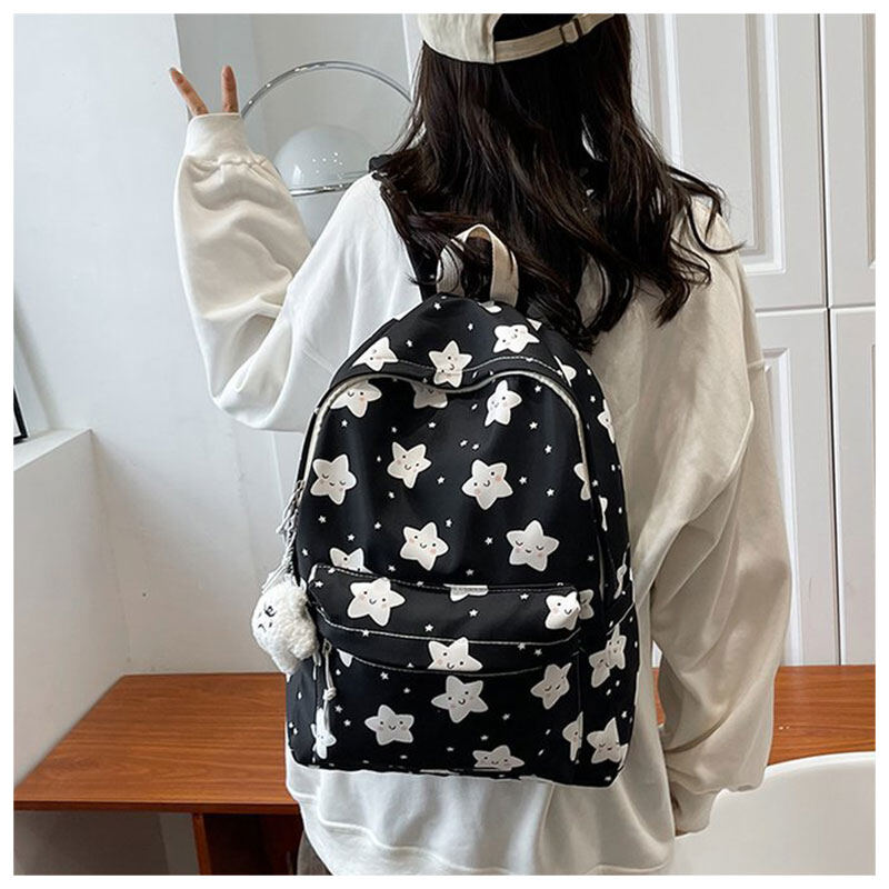 NALLCHEER student backpack junior high school computer bag Large-capacity printed graffiti backpack for college students