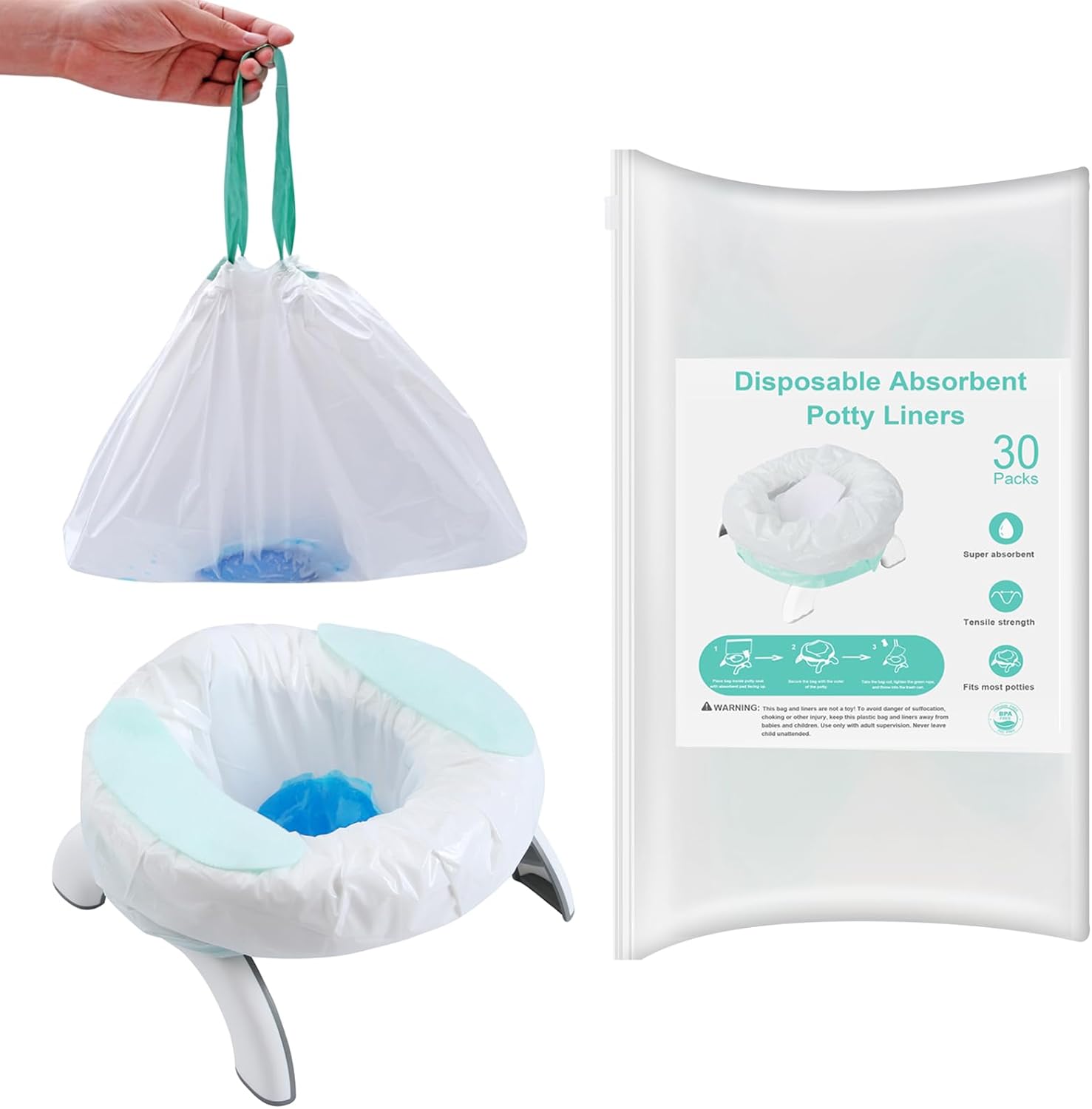 Tidy Tots Disposable Potty Chair Liners | Travel Pack Of Liners Abso – Tidy Tots Potty Chair Liners | Potty Training Help | Tips - View #3