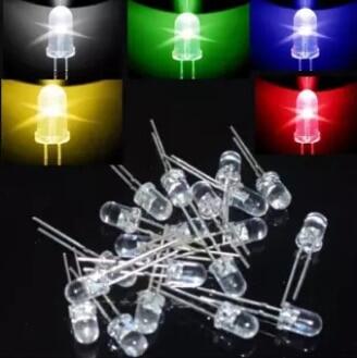 100 PCS 5mm Round Super Bright Led Assorted Kit LED Set DIY Led Emitting Diode Pack 5 colors * 20 pcs Red Green Blue Yellow White