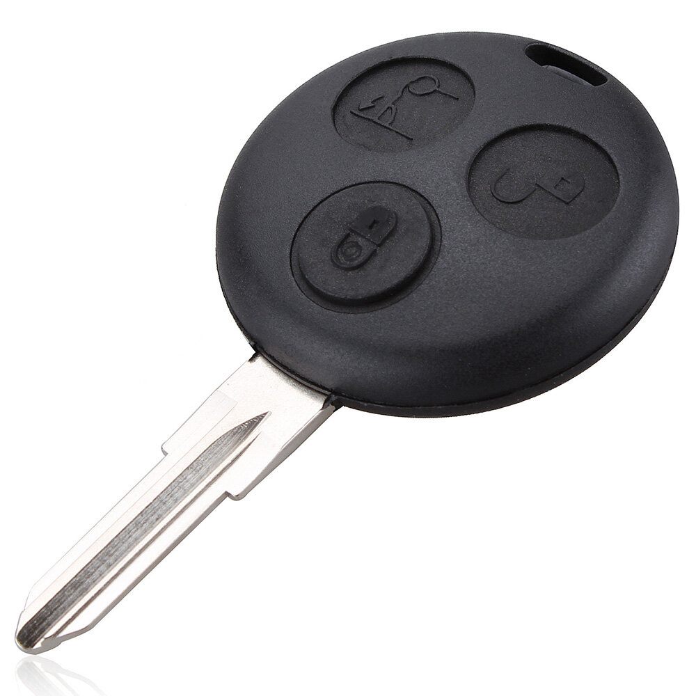 3 Button FOB Car Remote Key Case Shell with Blank Blade Fit for Smart