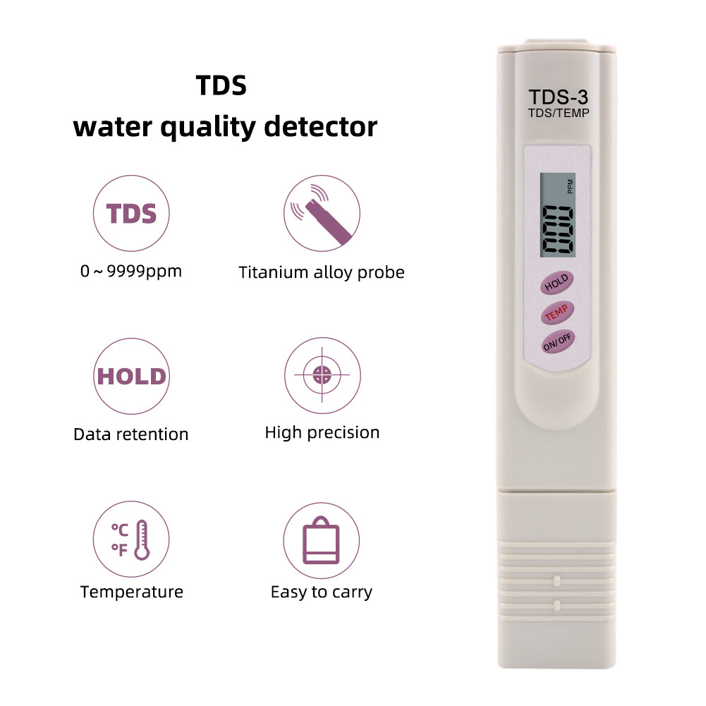 Yieryi Cập Nhật 1 Chiếc Đồng Hồ Đo Độ PH + 1 Chiếc TDS & Máy Đo Nhiệt Độ + 1 Chiếc TDS & Máy Kiểm Tra Chất Lượng Nước Đo Độ Dẫn Điện