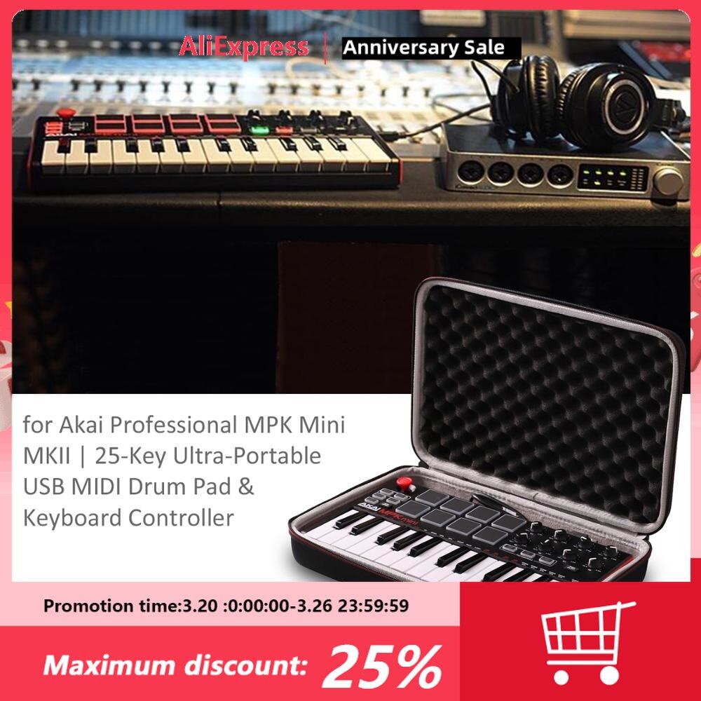 LTGEM Hộp Đựng Du Lịch Cho Akai Professional MPK Mini MKII & MPK Mini Play | 25 Phím USB MIDI...