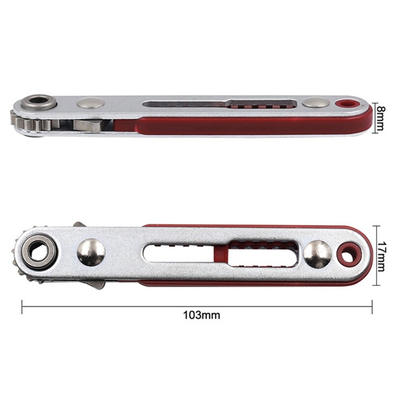 Double-way Ratchet Wrench 1/4"(6.35mm) Hex Torx Bidirectional Control Mini Screwdriver Drill Bit Tool for Auto Repairing