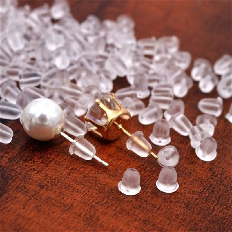 500/1000 Chiếc Bông Tai Cao Su Silicon Mềm Nút Chặn Lưng Cho Bông Tai Đinh Tán Tự Làm Bông Tai, Phát Hiện Phụ Kiện Ống Tai Phích Cắm