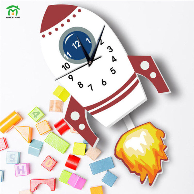 Nơi bán Đồng Hồ Treo Tường Đơn Giản Hình Tên Lửa Hoạt Hình INS Bắc Âu Cho Trẻ Em Phòng Đồng Hồ Treo Tường Hình Tên Lửa Phòng Ngủ Bé Trai & Bé Gái Dễ Thương