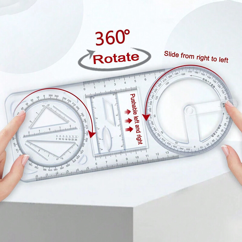 【HOMP】Handy Rotatable Multi-Purpose Ruler Set for Elementary School Students