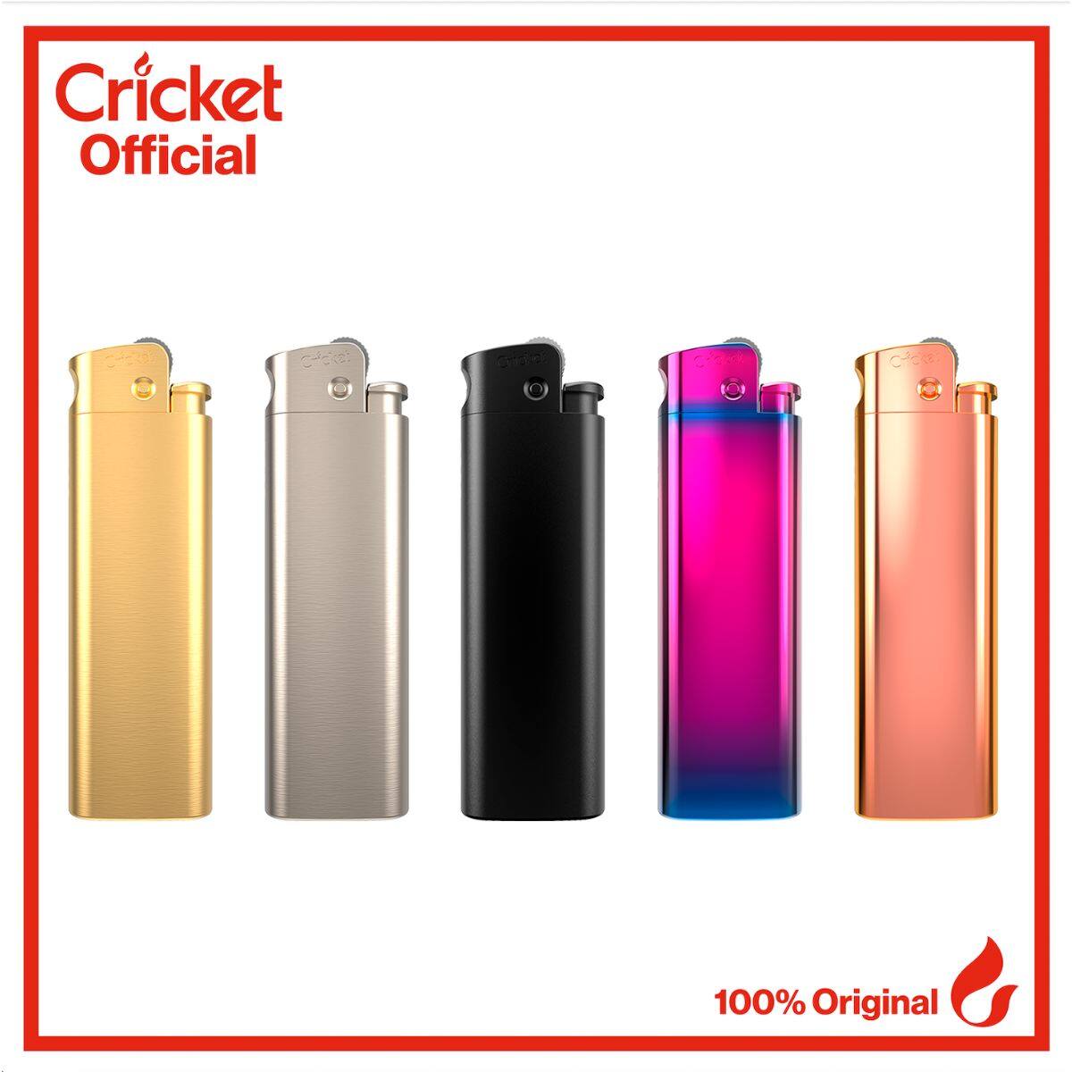 Cricket Deluxe Metal Lighters 5 Pack Collection Exclusive