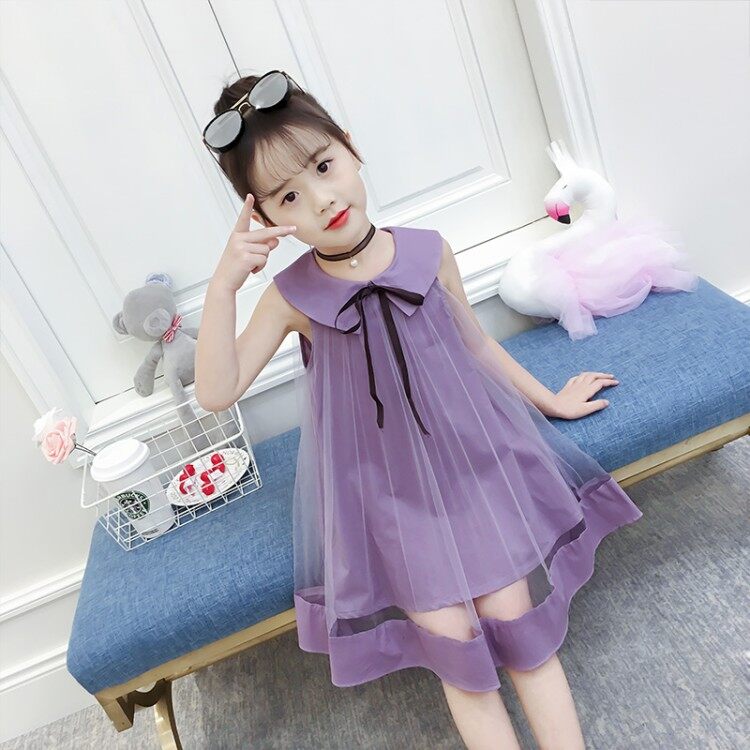 FORHER FORHIM Girl's dress new Korean summer western style net yarn skirt casual children's clothing vest skirt princess skirt FHKE200747