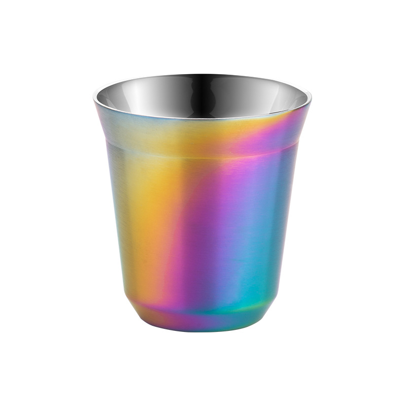 Double-layer Anti-scalding Stainless Steel Coffee Cup Espresso Cup Vacuum Cup Powder Receiver Milk Jug Coffee Coffeeware