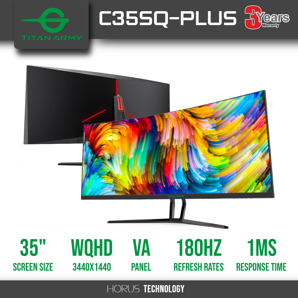 TITAN ARMY 35 Curved R1800 180Hz 21:9 