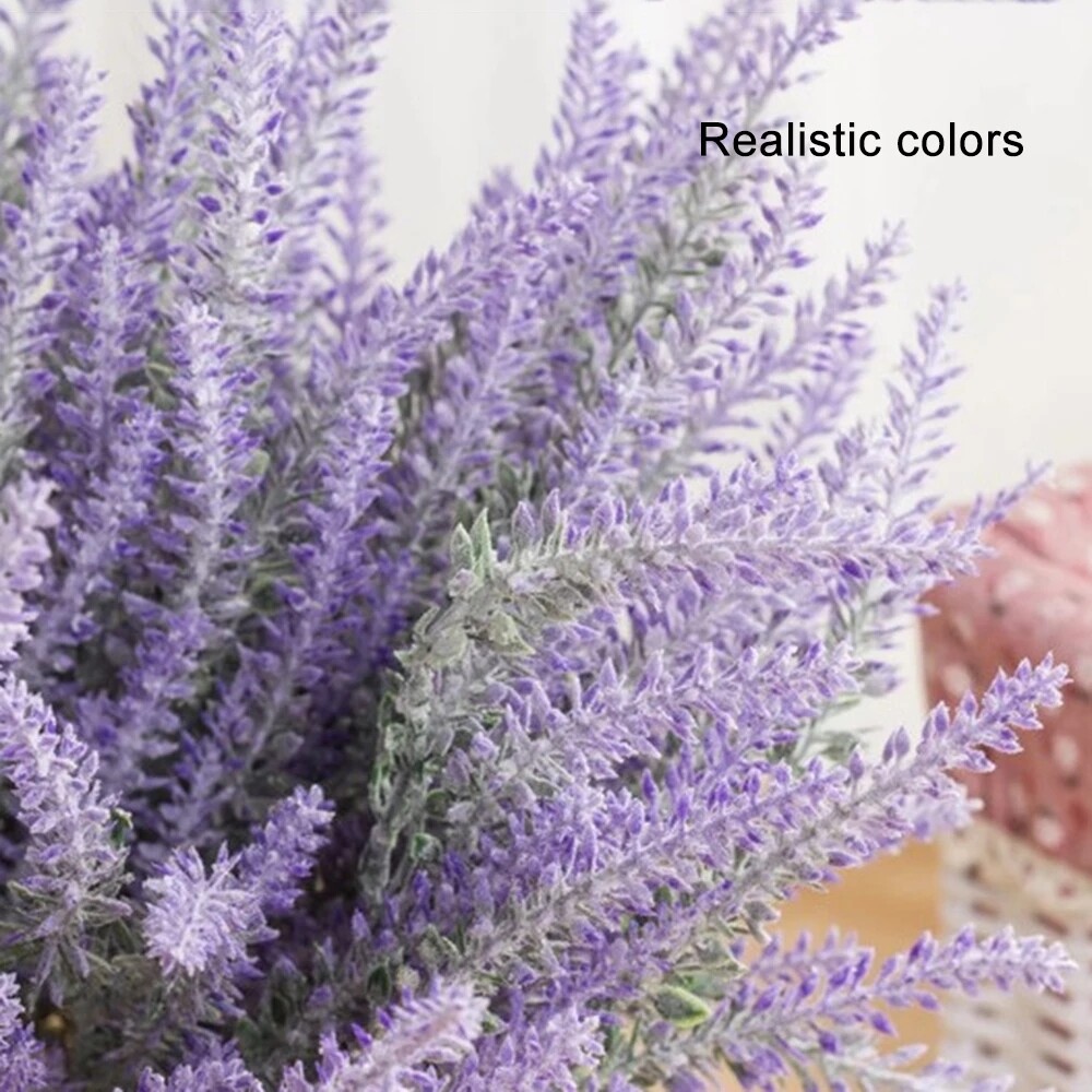 【88HomeStore】 Romantic Provence decorative lavender Artificial silk flower flowers decorative grain simulation of aquatic plants