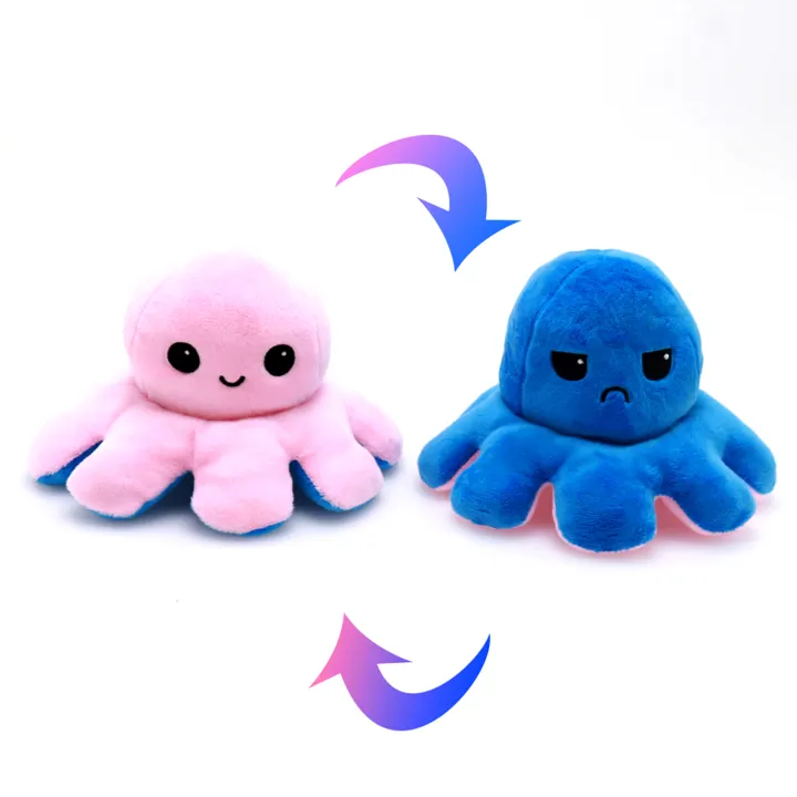 reversible octopus plush toy