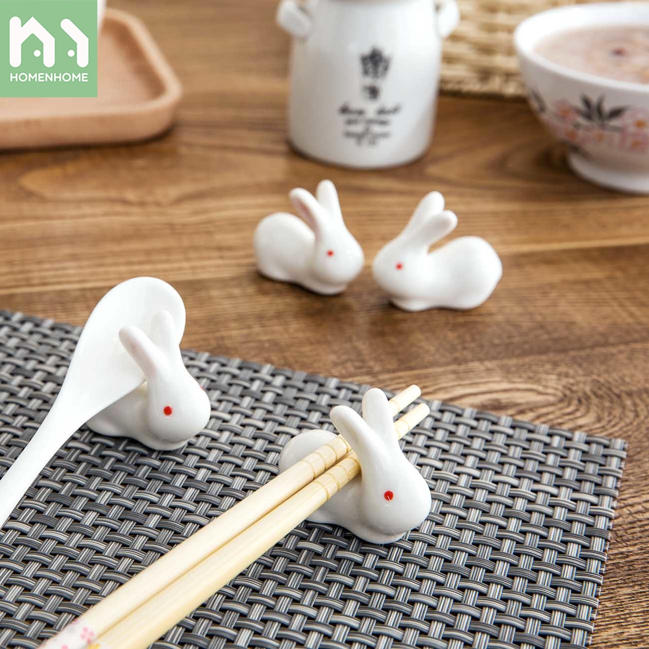 Homenhome 2pcs Chopsticks Shelf Chopstick Holder Chopstick Holder Creative Home Tableware Ceramic Chopstick Holder Chopstick Holder