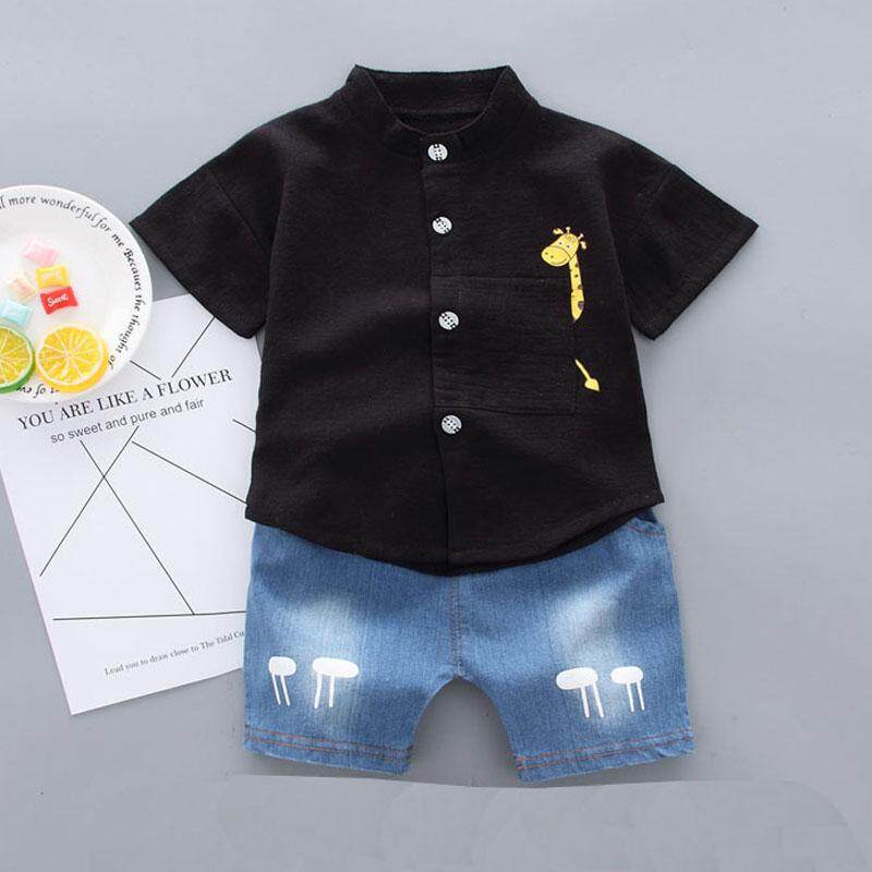 Baby Boy Clothes Set Summer Short Sleeve Shirts Top Summer+Pant Short Cotton Kid Clothes For Boy Gentleman Clothing Suit