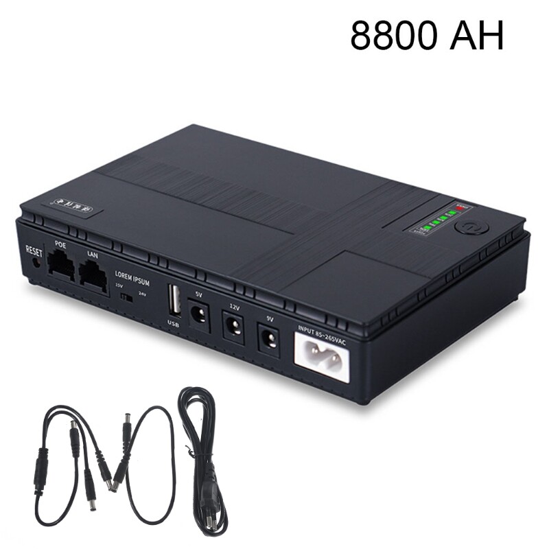 5V, 9V, 12V Uninterruptible Power Supply Mini UPS Battery Backup for WiFi, Router, Modem, Security Camera