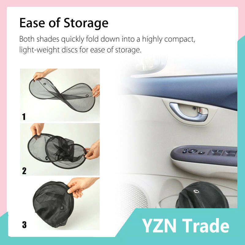 2pcs Car Window Screen Sun Shade Mesh Cover Windshield Sunshade Visor With Suction Cups Summer Auto Supplies