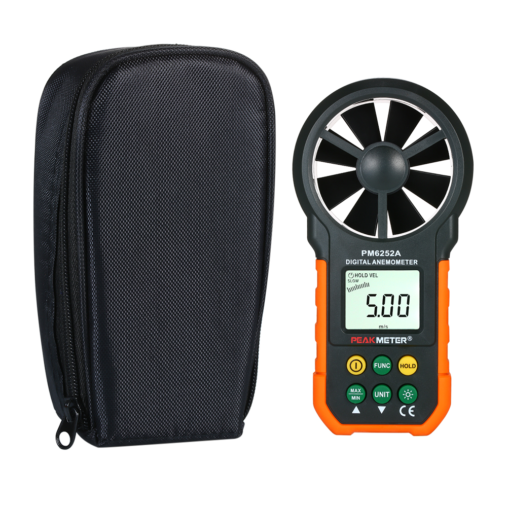 KKmoon PEAKMETER Handheld Anemometer Portable Wind Speed Meter CFM Meter Wind Gauges Air Flow Ther-mometer with LCD Backlight for Weather Data Collection Outdoors Sailing Surfing Fishing