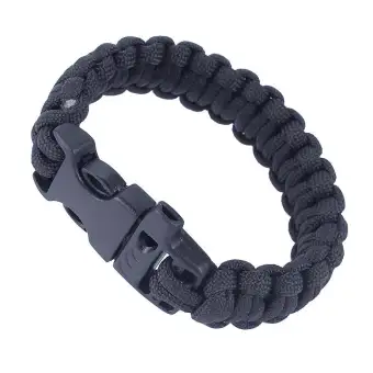 Black Outdoor Survival 550lbs Self Saving Emergency Paracord Whistle Bracelet Black Outdoor Survival 550lbs Self Saving Emergency Paracord Whistle Bracelet