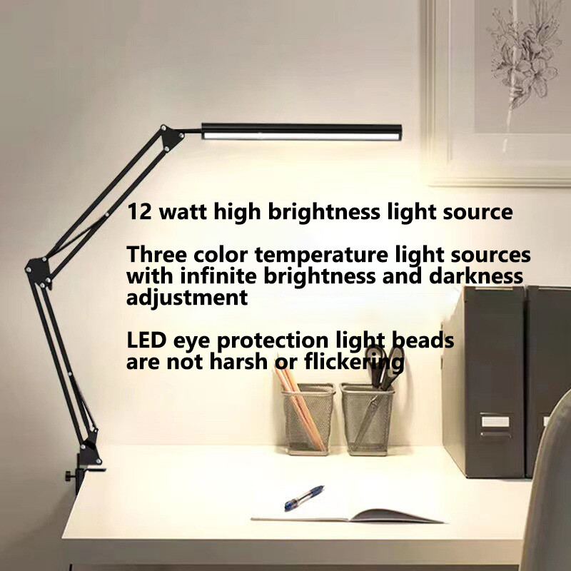 Long arm folding study reading desk lamp LED dormitory lightingLong arm folding study reading desk lamp LED dormitory lighting