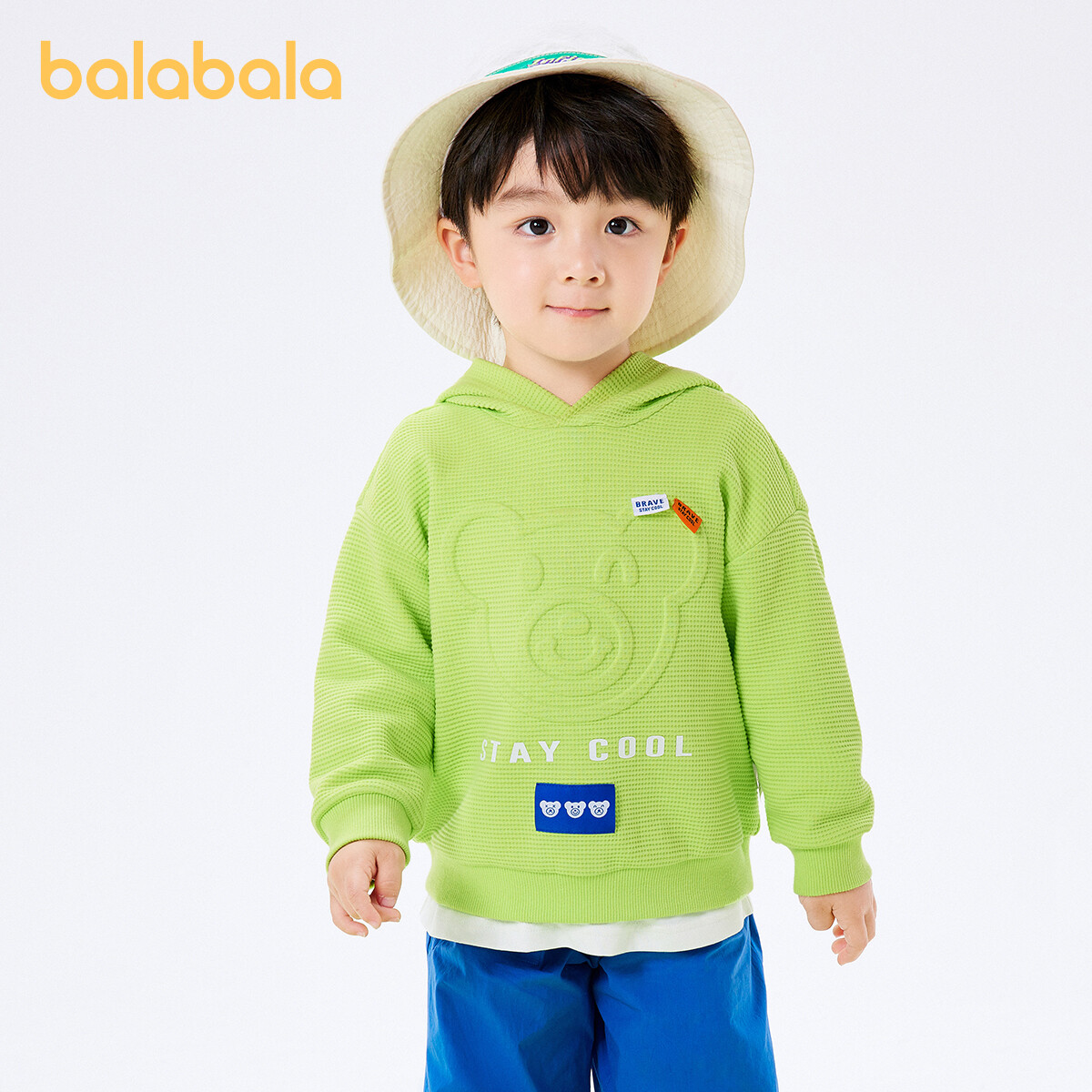Balabala Toddler Boy Hoodies Hooded Long Sleeve Hoodies Waffle Autumn Fashion Hoodies