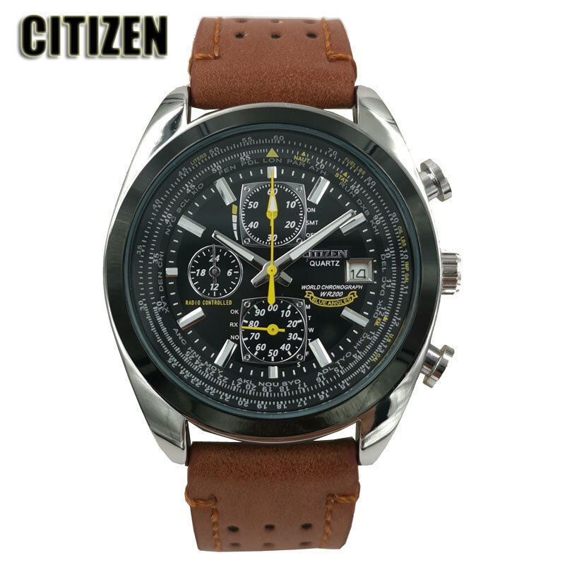 Citizen automatic quatz watches blue angels world chronograph men's online watch with gift box