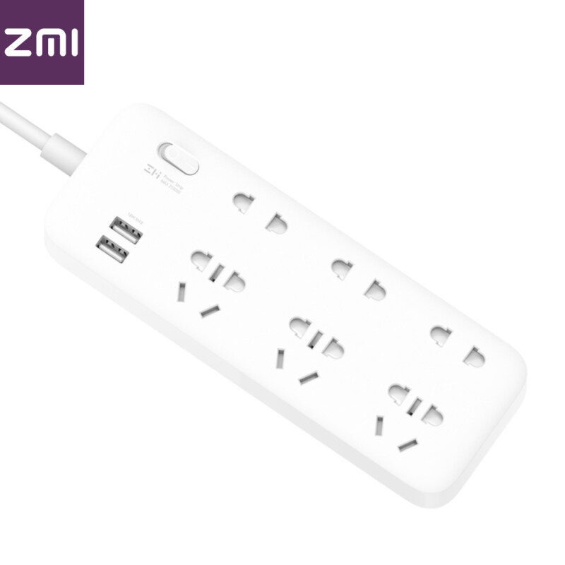 Ổ cắm điện Xiaomi youpin ZMI, bộ sạc nhanh 18W 2 ổ cắm USB tại nhà, bảng 6 chữ số tiêu chuẩn quốc gia, giắc cắm 250V 2500W