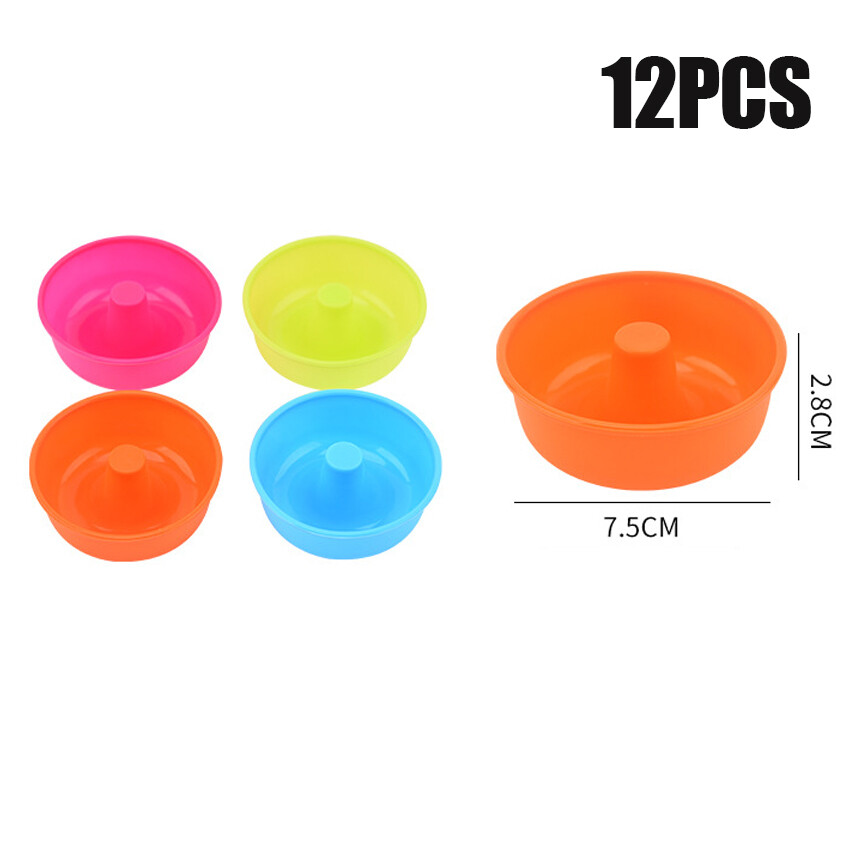 6/12Pcs Silicone Cupcake Baking Cups 6 Pack, Reusable & Non-stick Muffin Cupcake Liners Holders Set for Party Halloween Christmas, Easy Clean Pastry Muffin Molds