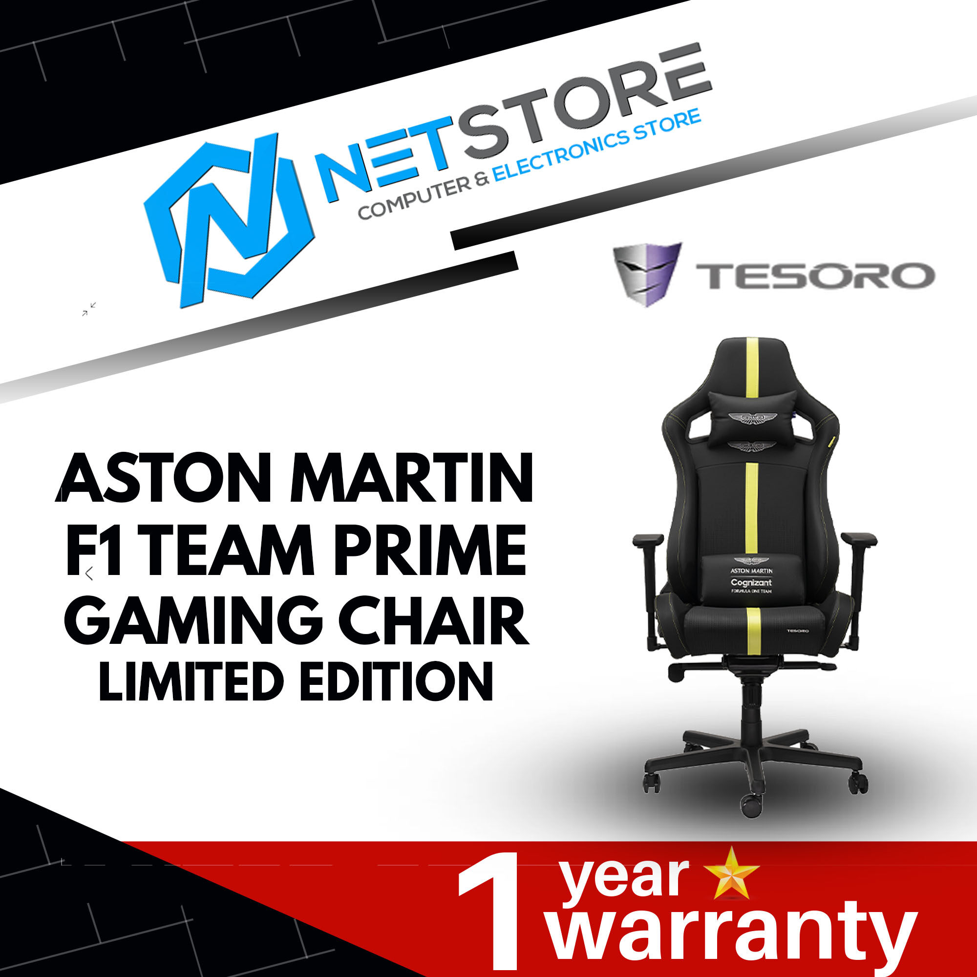 TESORO ASTON MARTIN F1 TEAM PRIME GAMING CHAIR LIMITED EDITION MB750AMP Lazada