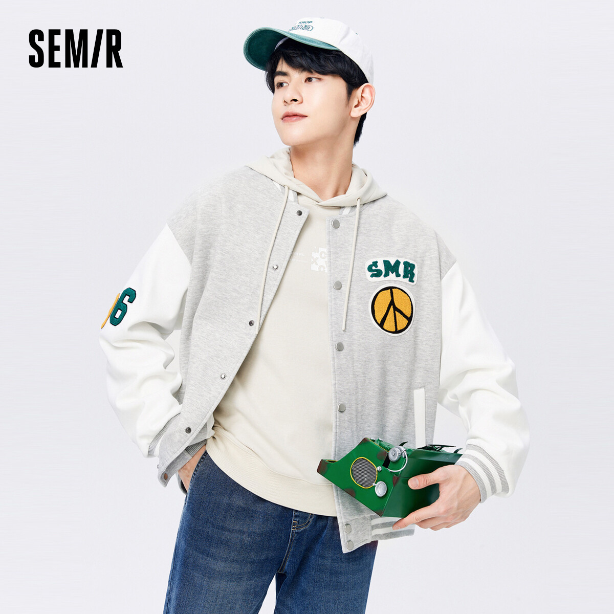 Semir Jacket Men Autumn Trendy Street Terry Embroidered Jacket Classic Loose Casual Baseball Uniform