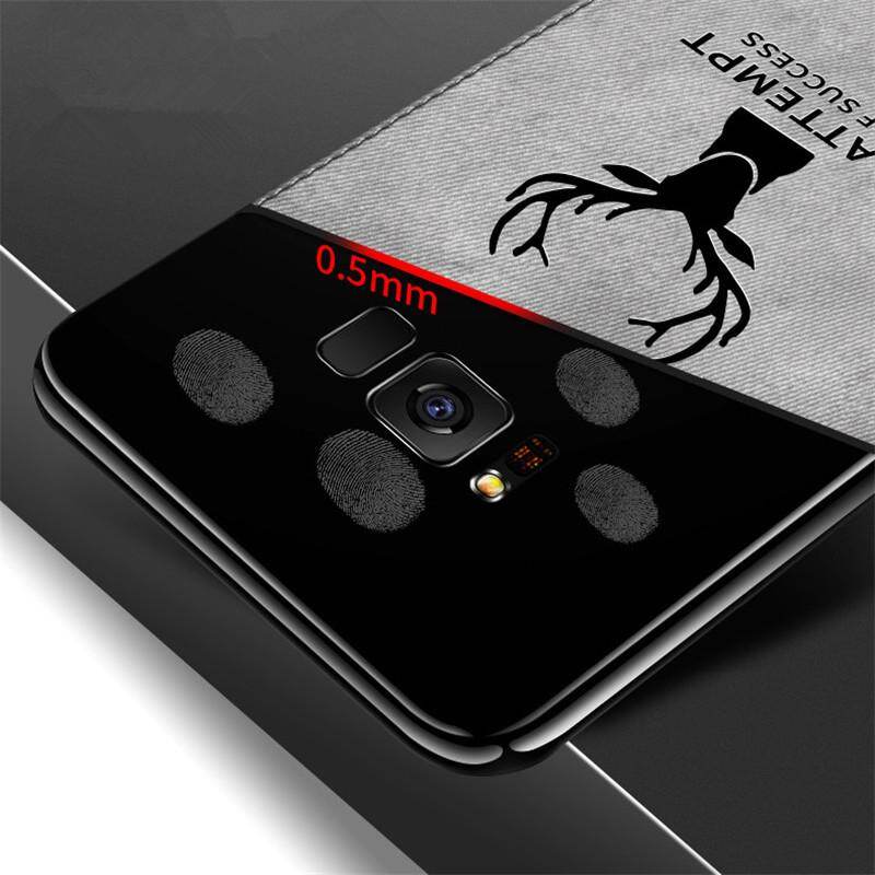 Cho [Samsung Galaxy S8/G950] Ốp Lưng Họa Tiết Nai Sừng Tấm Dệt Vải Bạt Mềm Hình Hươu Cổ Điển