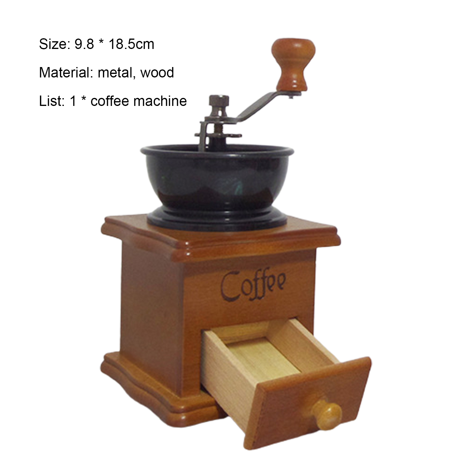 Effective Manual Grinder Metal Practical Adjustable Spice Grinder for Home