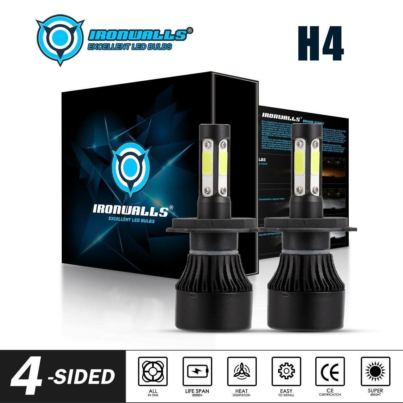 IRONWALLS H13 9008 LED Headlight Bulb CSP Kit 270000LM 6000K Dual High Low Beam