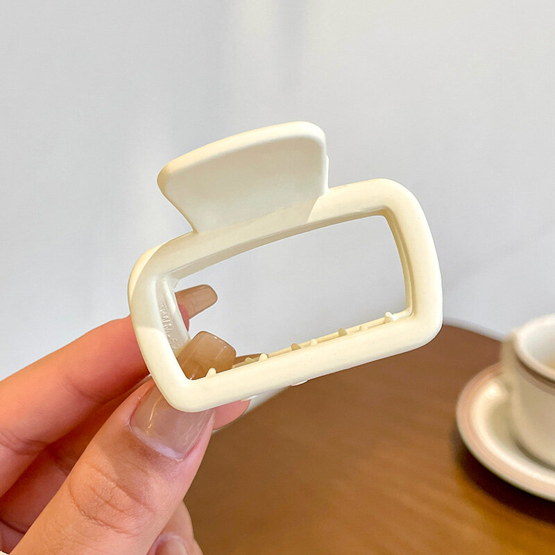 Cream Square Hair Clip for Women