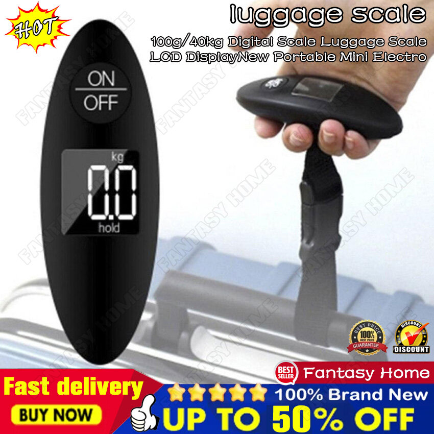 👍High Quality👍Mini LCD 40kg/100g Digital Electronic Luggage Scale Portable Suitcase Scale Portable Travel Bag Weighing Fishhook Hanging Scale