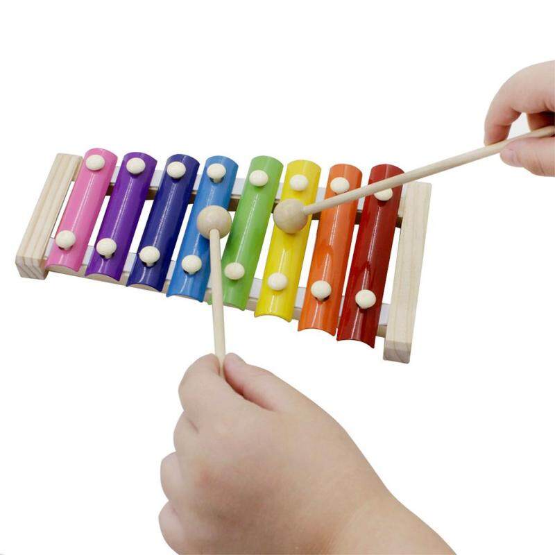 WangWang Gỗ 8 Tông Màu Đàn Xylophone Nhiều Màu Sắc Gỗ Nhạc Cụ Đồ Chơi cho Bé