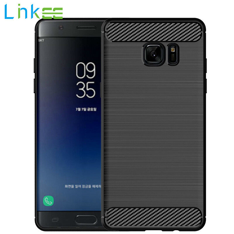 For Samsung Galaxy Note 7 Note FE Phone Case, Silicone Protection Shock Absorption Cover and Carbon Fiber Design Casing