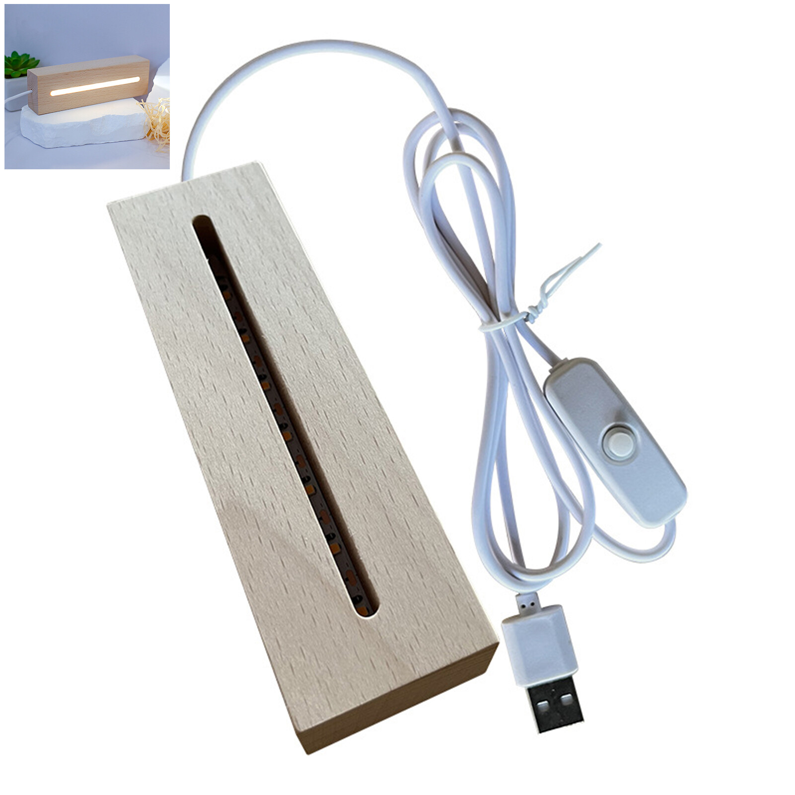 Laputa Ambient Light Night Light and Energy-saving Led Bedside Lamp with Usb Port and Wooden Base Perfect for Homes less Than