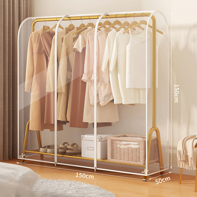Hanger dust cover home dust cover coat coat dust bag floor standing double pole clothes storage dust cover