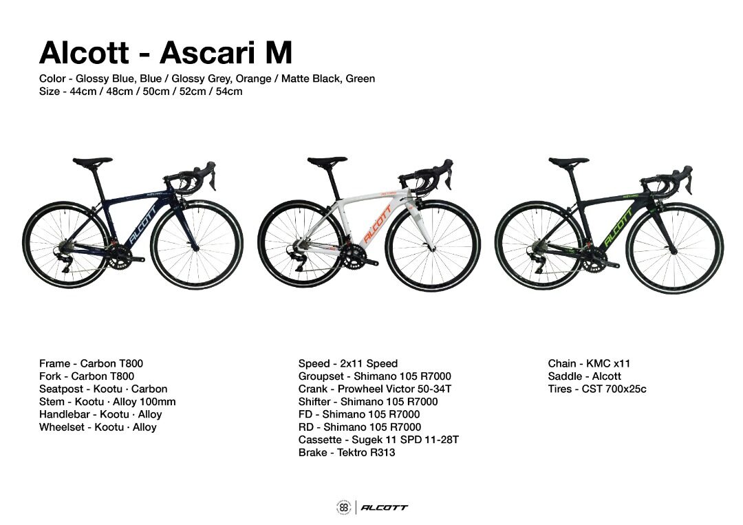 Alcott road bike online size chart